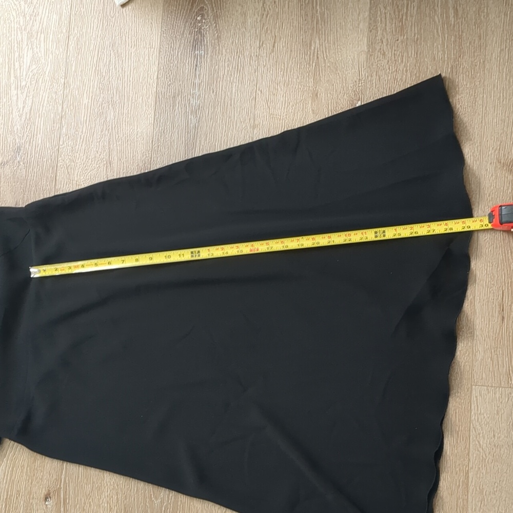 Vintage Kathie Lee Bias Cut Midi Black Dress With Rosette Women's 8/10 - Picture 6 of 6